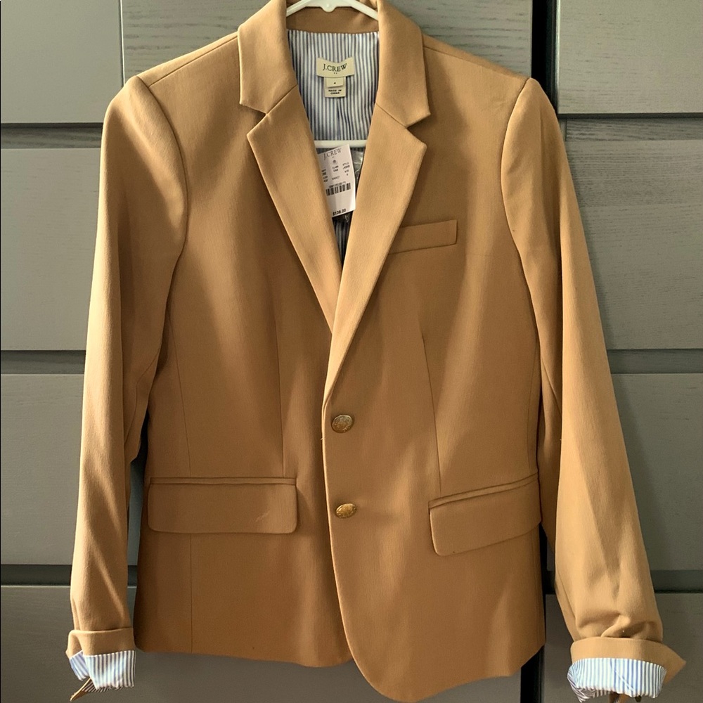COPY - NWT - J. Crew Schoolboy Blazer - Camel with pinstripe lining